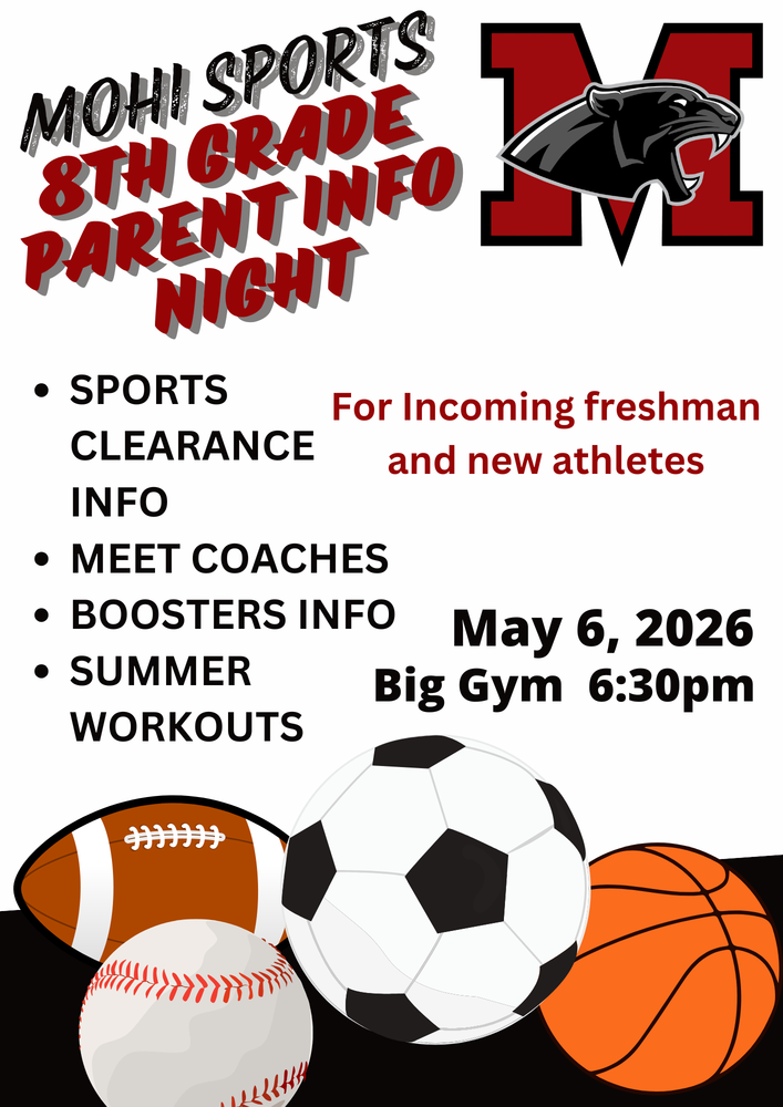 MOHI SPORTS 8th GRADE PARENT INFO NIGHT