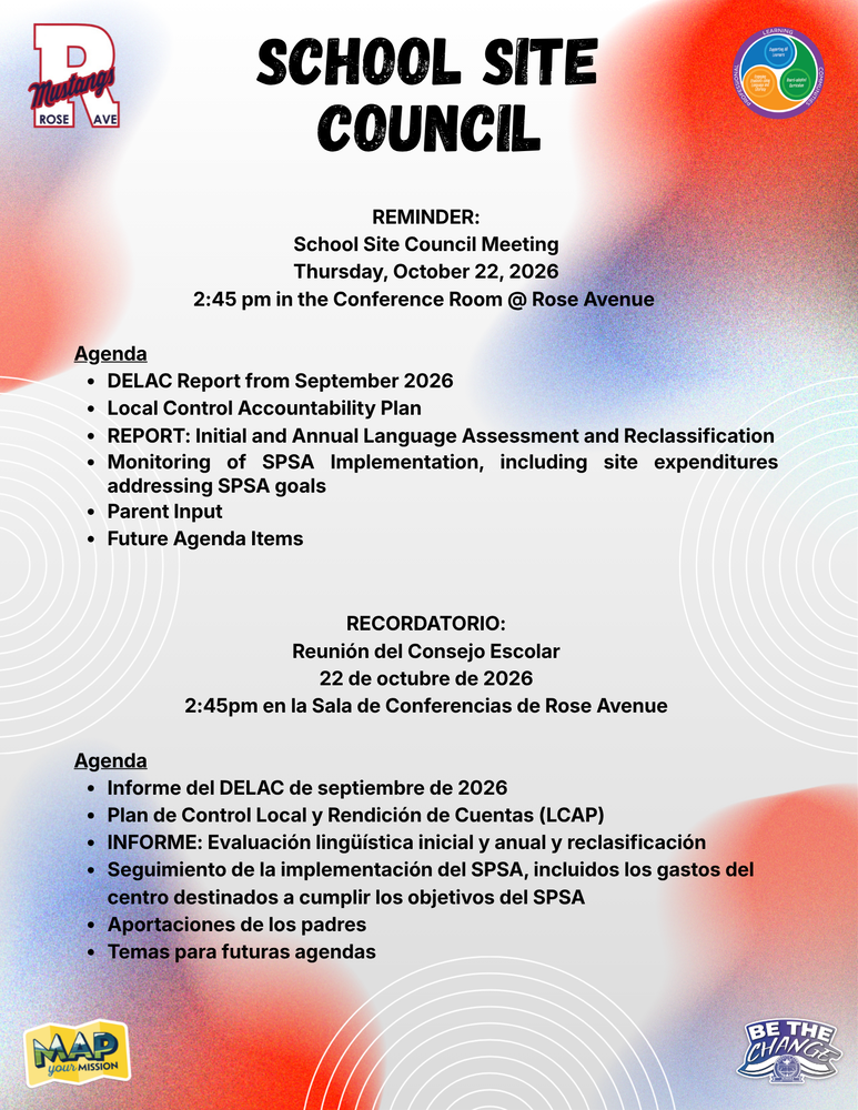 📢 Upcoming School Site Council Meeting!