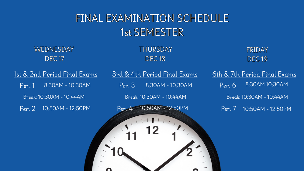 finals schedule 25