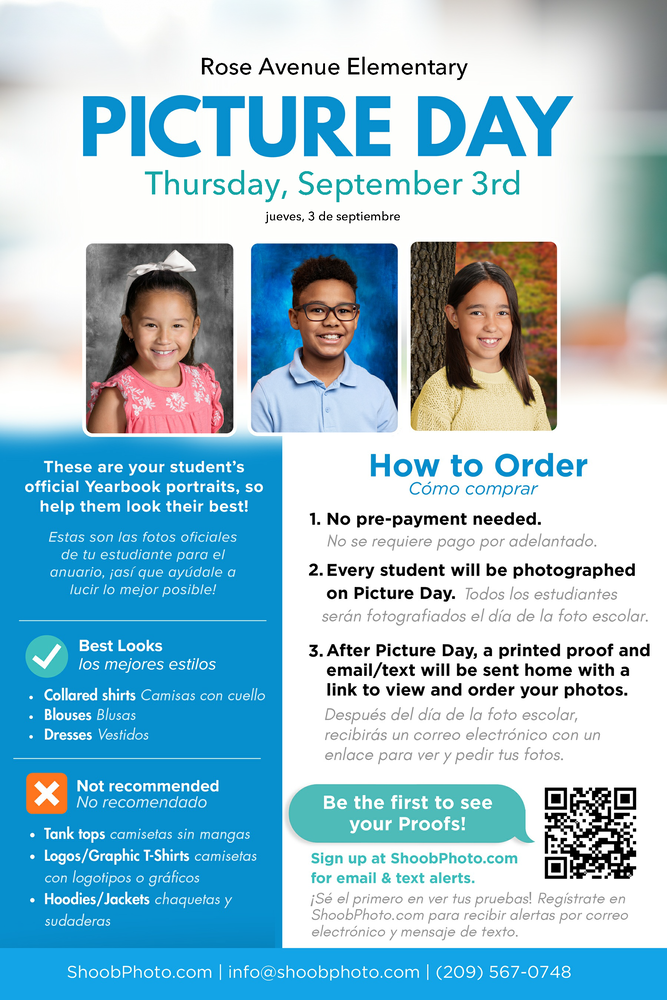 Fall Picture Day Thursday, September 3rd