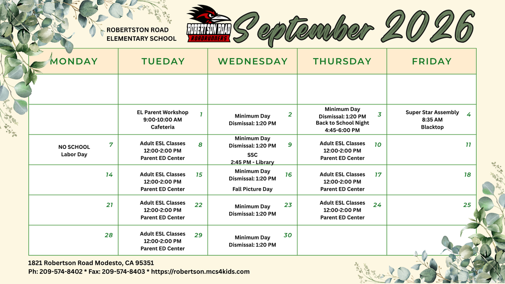 September Calendar