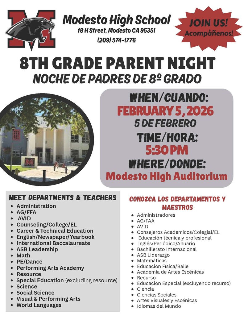 8th grade parent night flyer