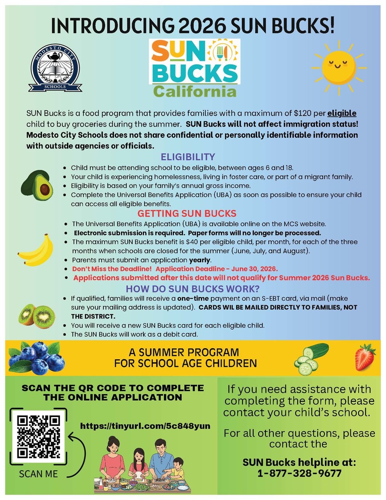 Sun Bucks Flyers (English and Spanish)