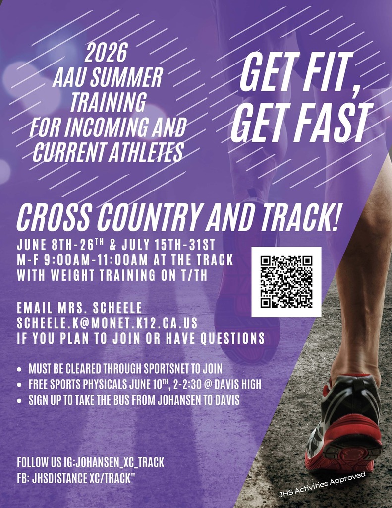 Summer training program at Johansen High School! We will be running, weightlifting, and going over nutrition for athletes. This program is for everyone, from the beginner that would like to get into shape, athletes who want to stay conditioned for other sports, and competitive runners.