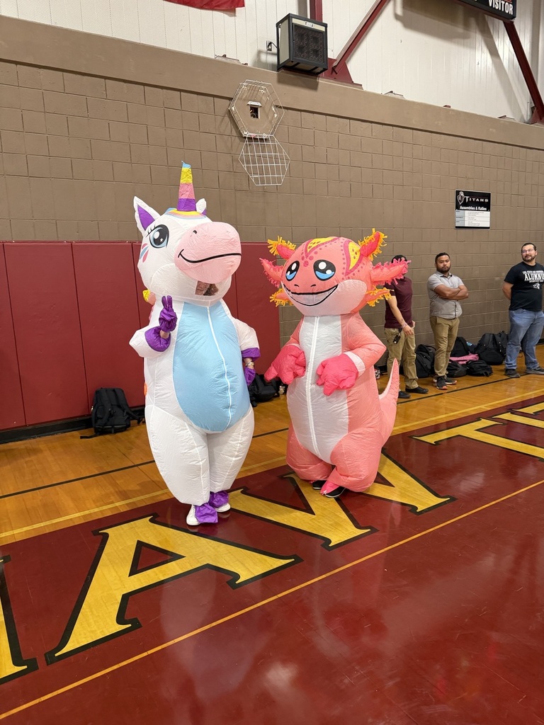Principal Butler & Assistant Principal Allen at the school assembly