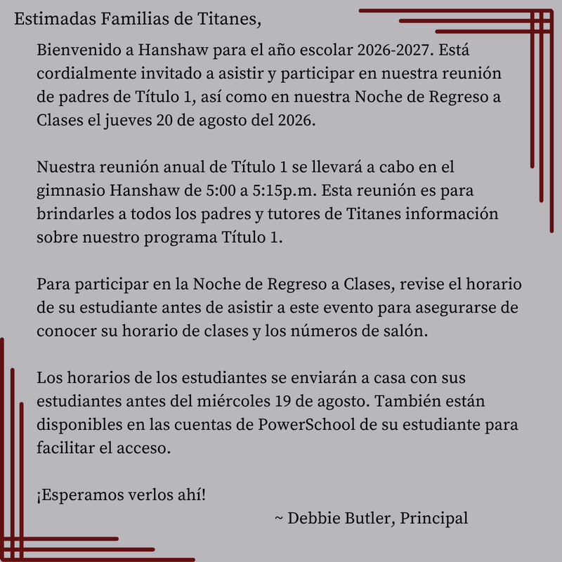 Back to School Night 