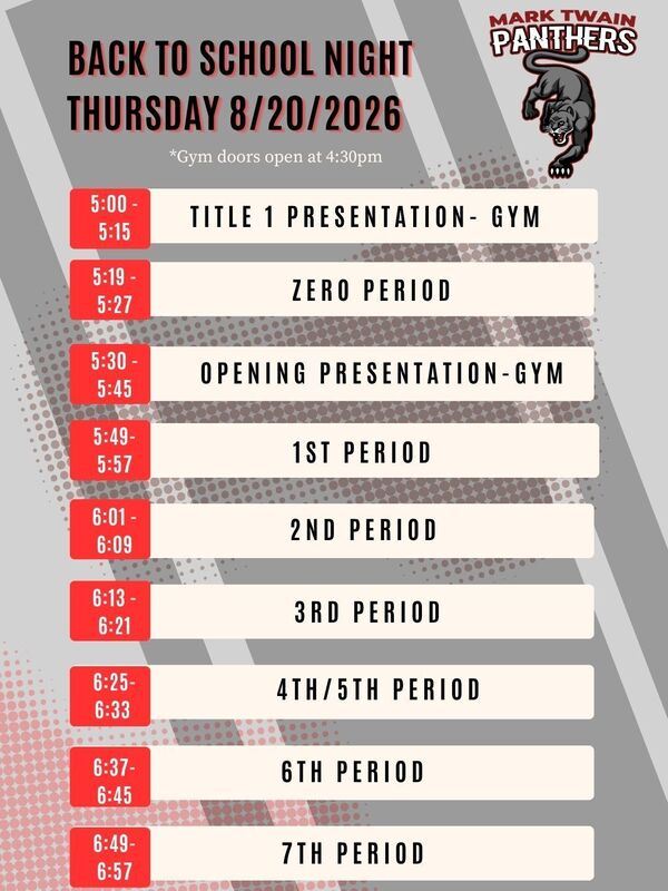 Back to school schedule
