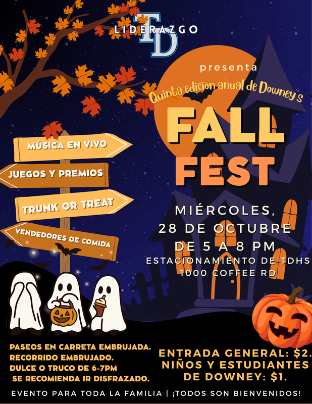 Spanish fall fest flyer for 5th annual fall fest