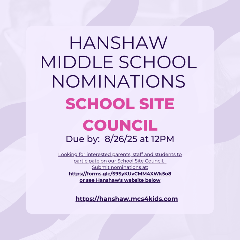 School Site Council Nominations