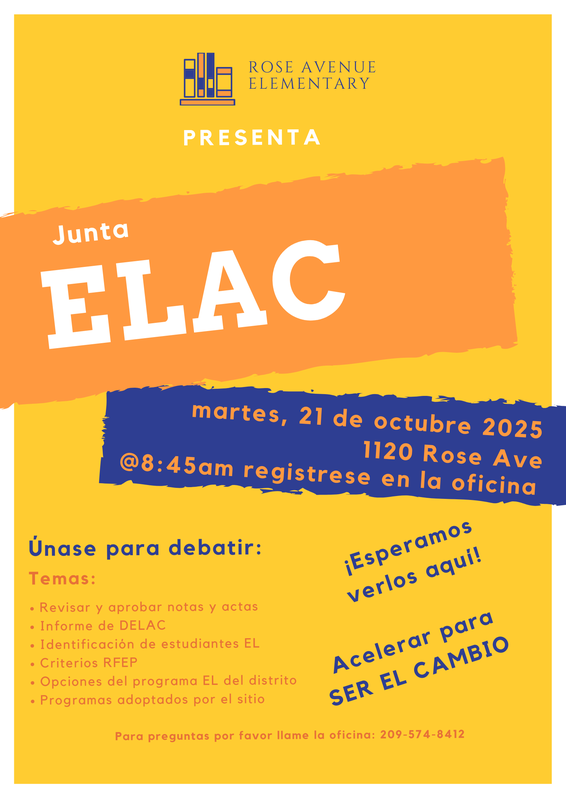 ELAC Meeting Flyer 10/21/25