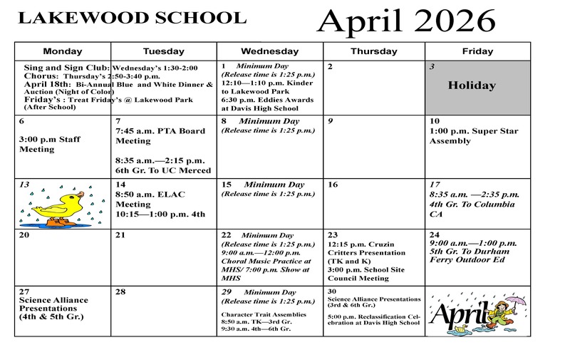 April Calendar