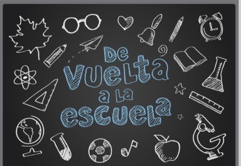 "Back to School" in Spanish text