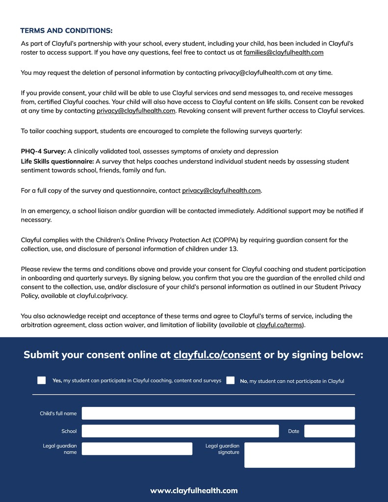 Clayful Info & Opt-out