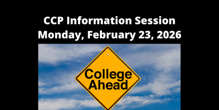 Text: CCP Information Session. Monday, February 23, 2026