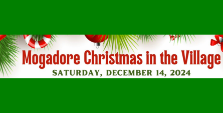 Text: Mogadore Christmas in the Village Saturday, December 14, 2024.