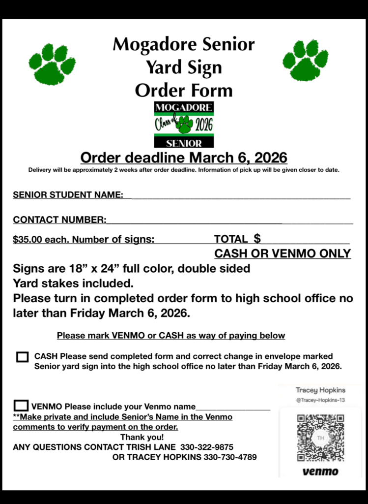 Class of 2026 Yard Sign preview and order form