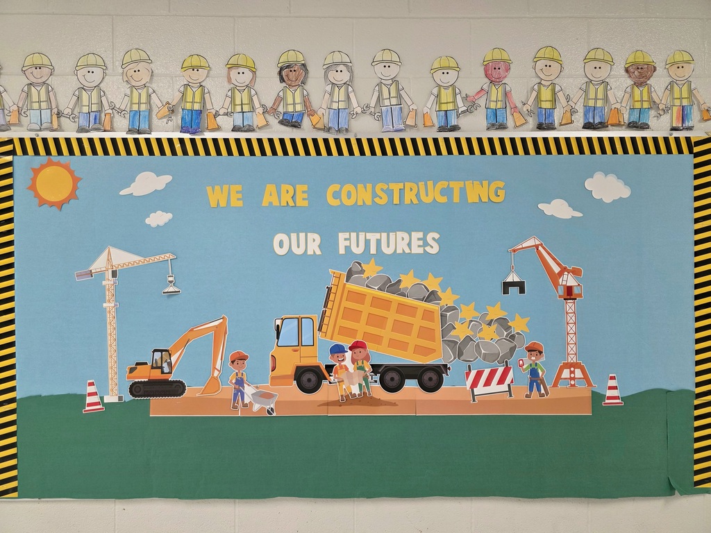 billboard with construction trucks
