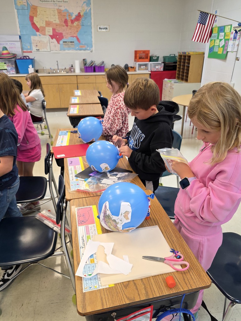 students making 3D globes