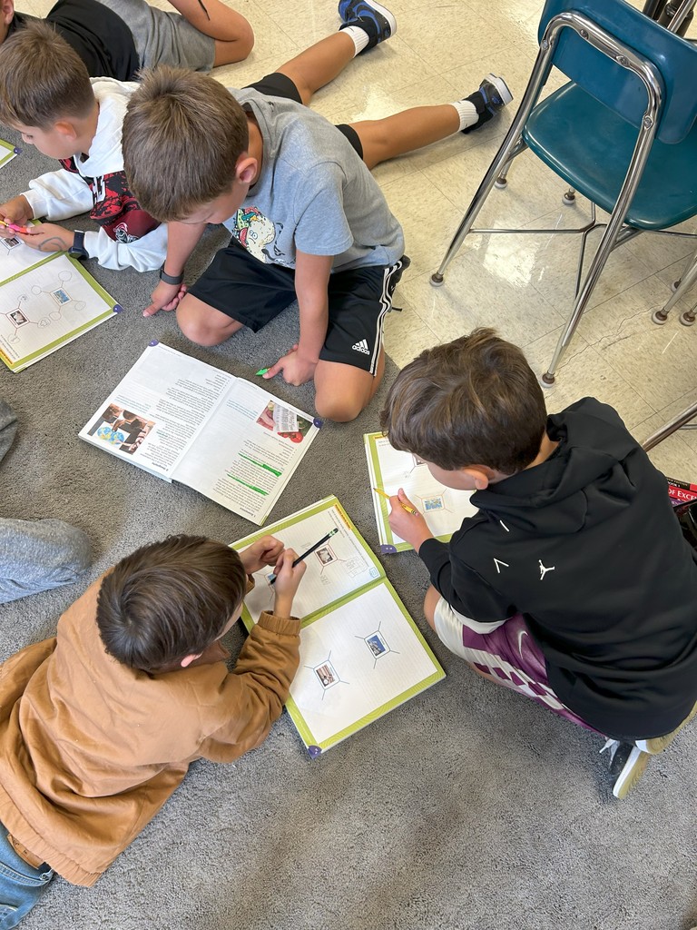 students creating webs and symbols