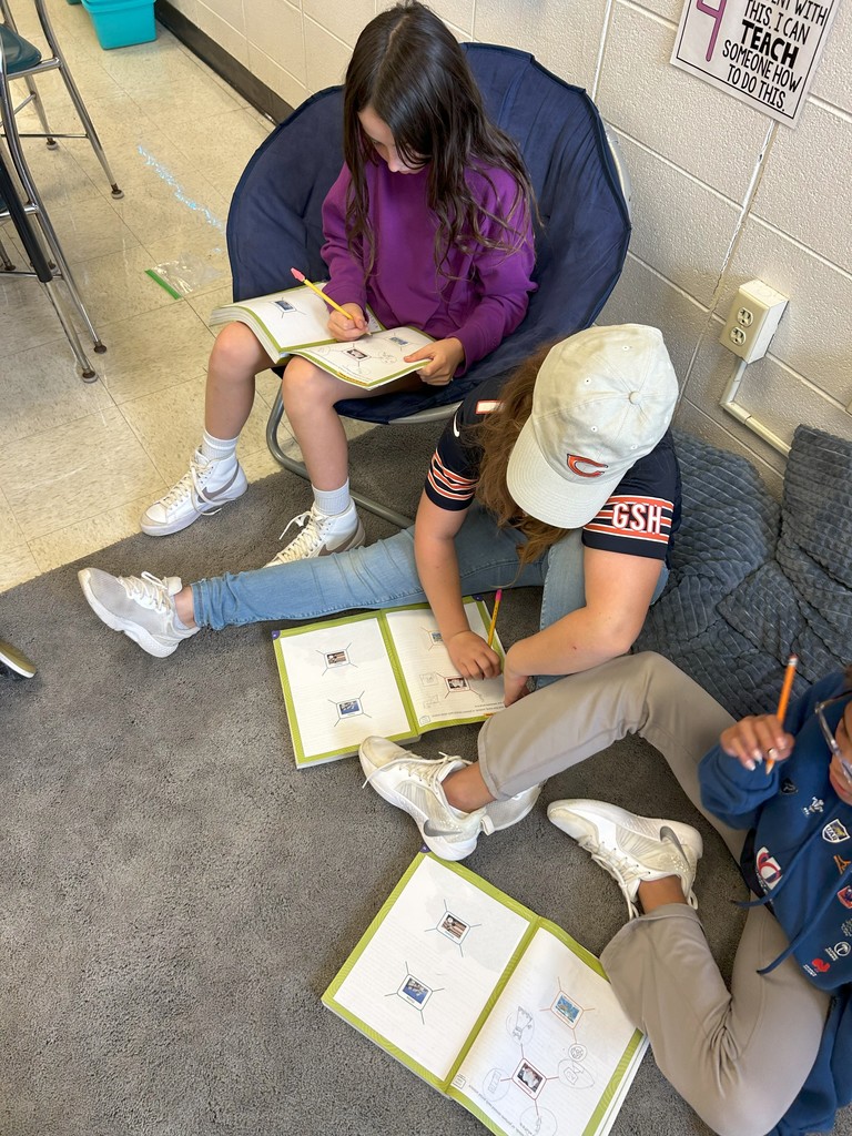 students creating webs and symbols