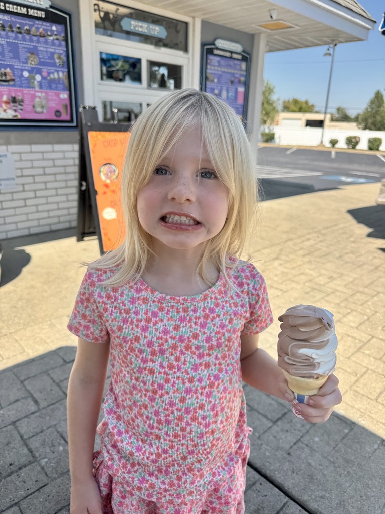 preschool students with ice cream
