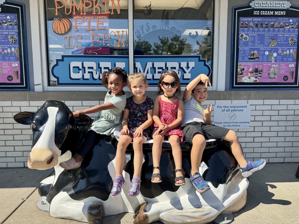 preschool students with ice cream