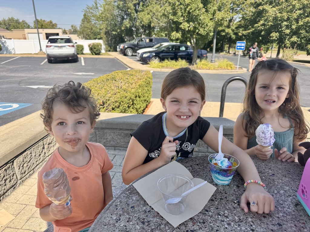 preschool students with ice cream