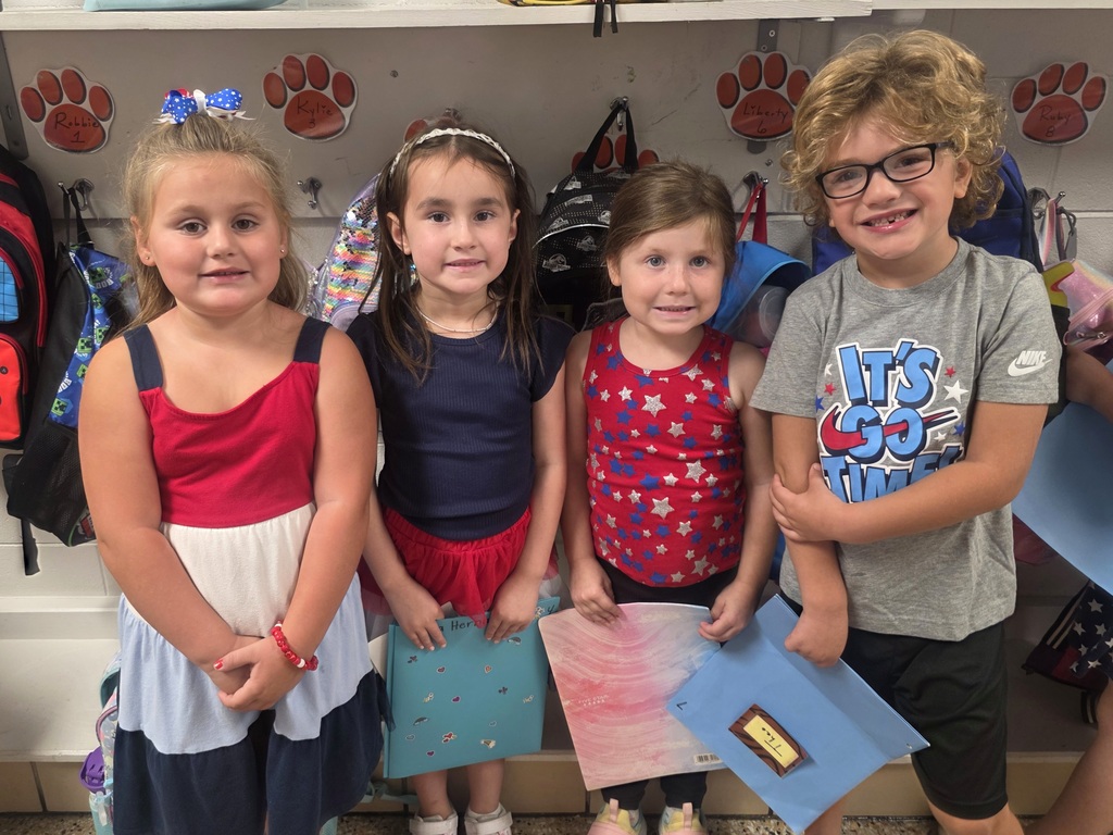 students wearing red, white, and blue