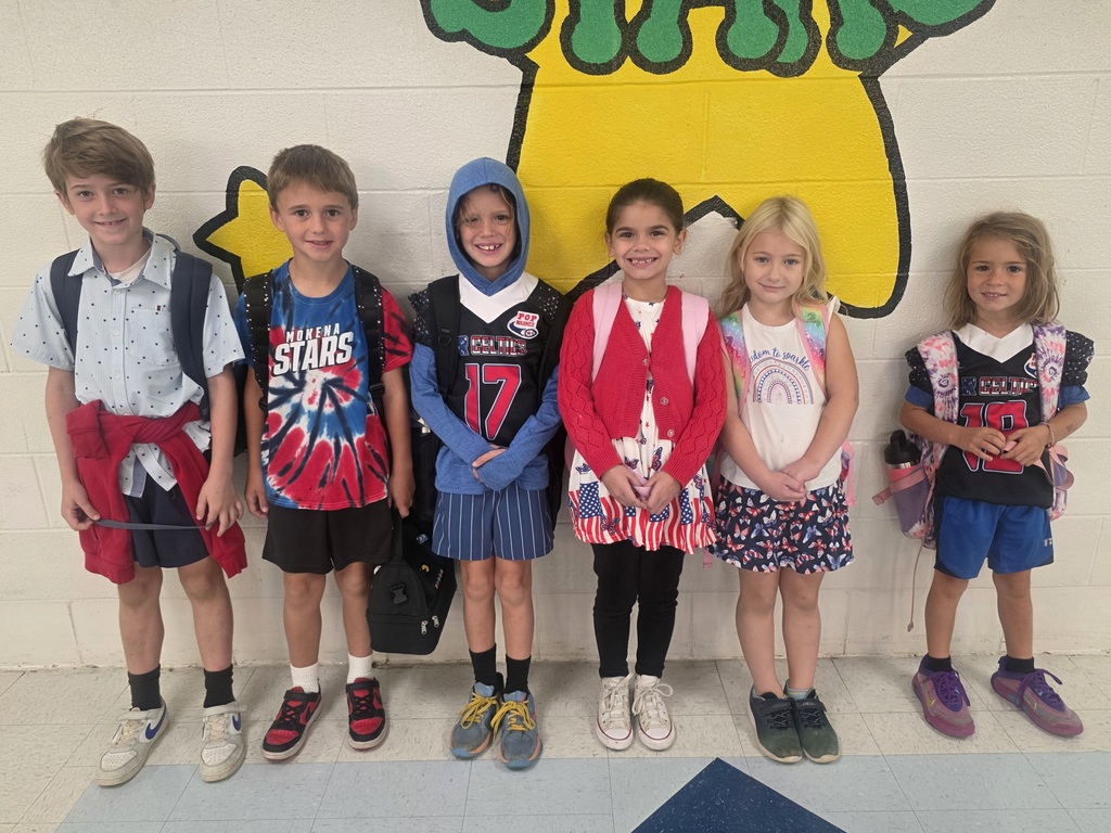 students wearing red, white, and blue
