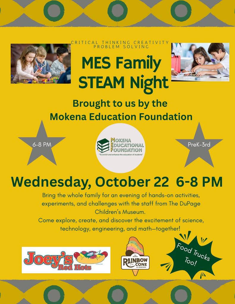 MES Family Night October 22 from 6 to 8PM