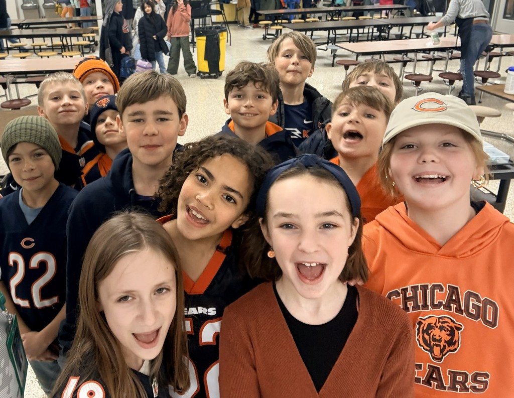 students and staff on bears day