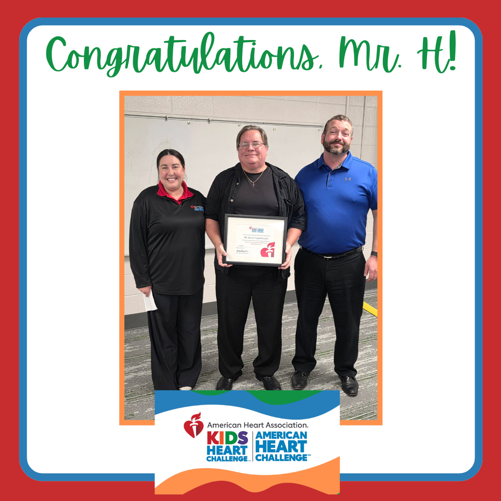 Mr. H with the american heart association receiving his award