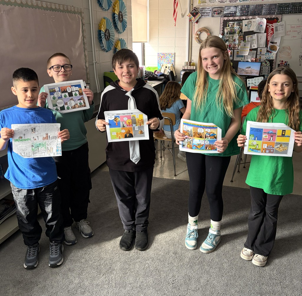 students with comic strips