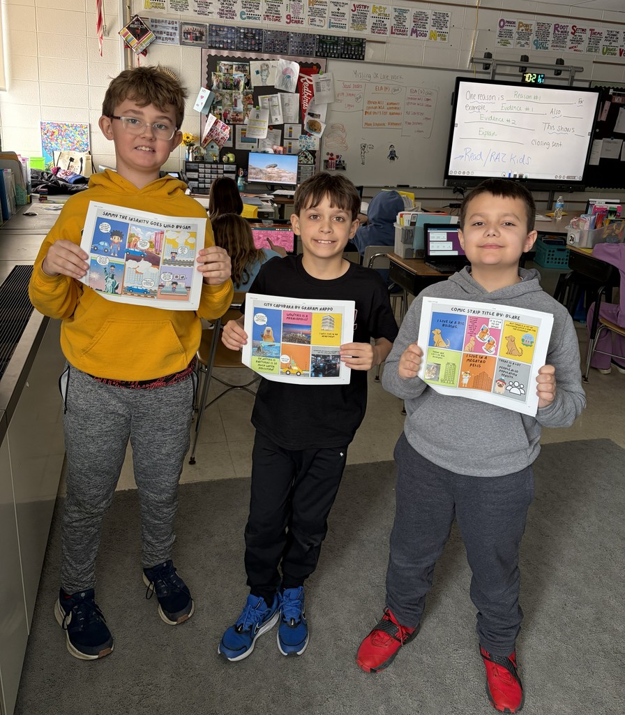 students with comic strips