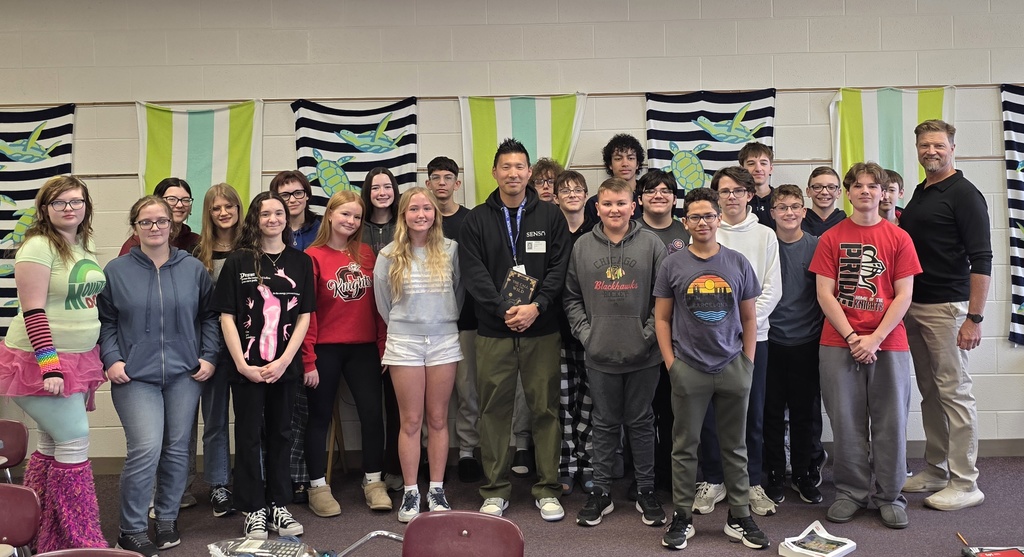 students with their guest presenter