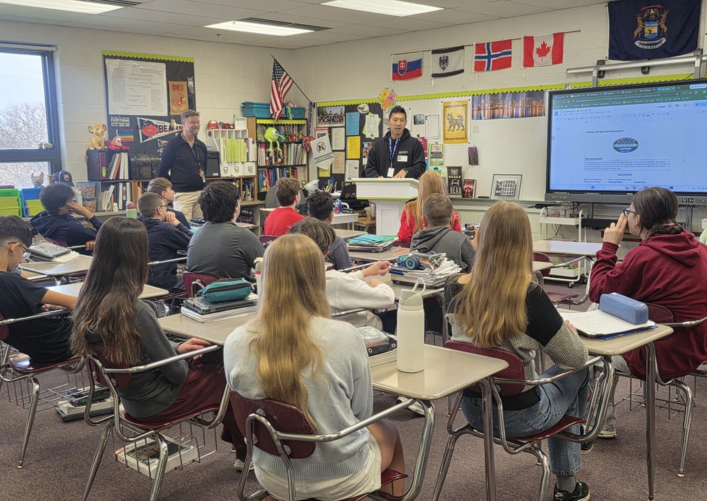 students with their guest presenter