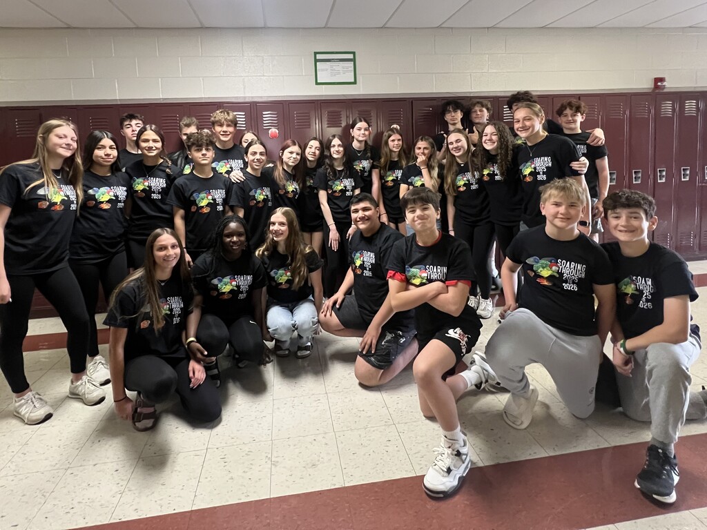 students in matching tshirts