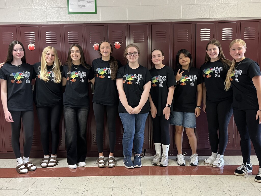 students in matching tshirts