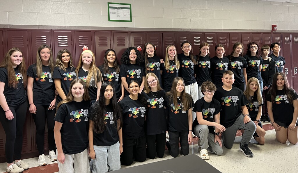 students in matching tshirts