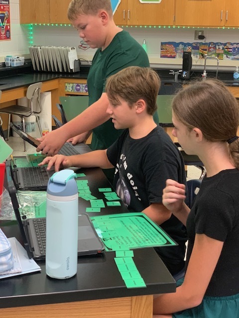 students doing the escape room