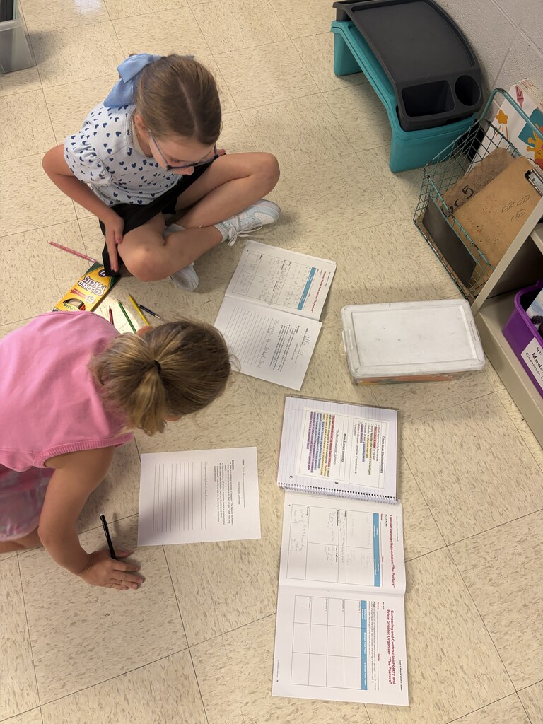 students working on writing summaries together