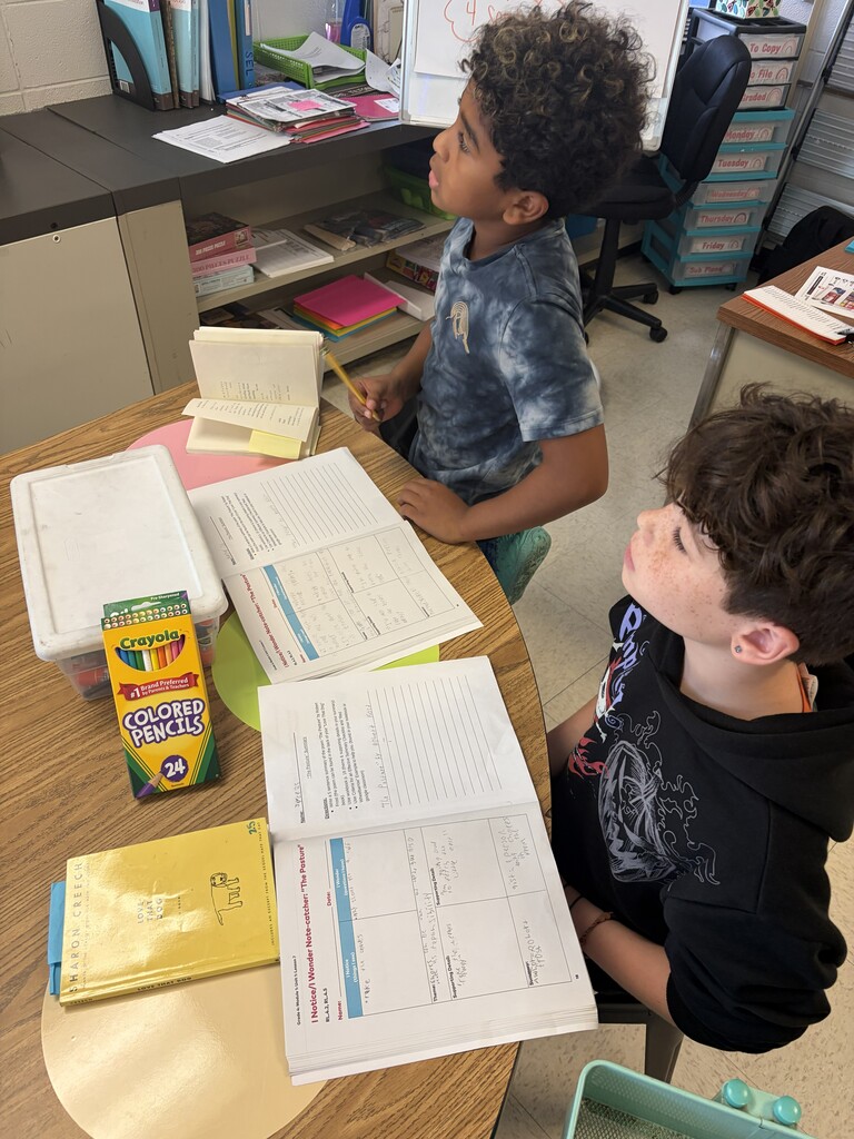 students working on writing summaries together