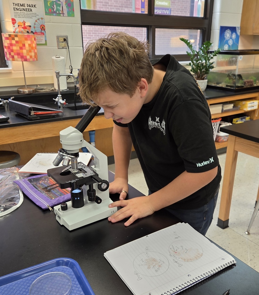 students looking into a microscope