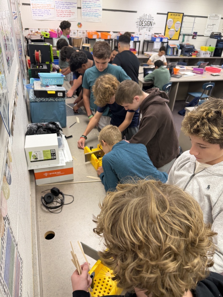 students building and designing a model house