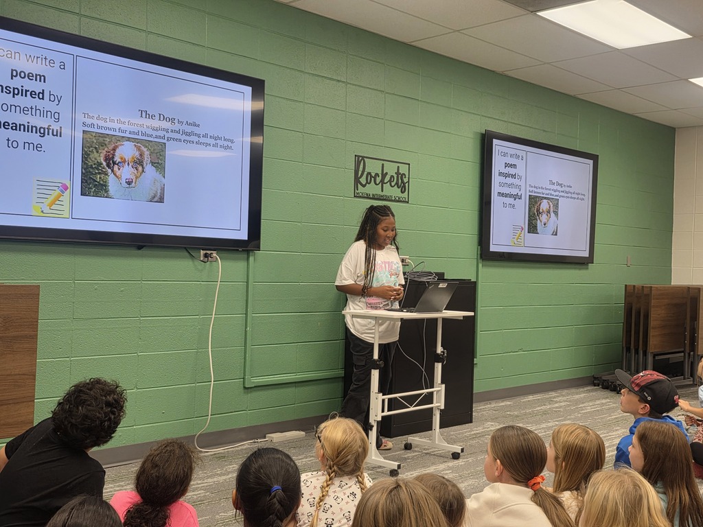 students presenting their poetry