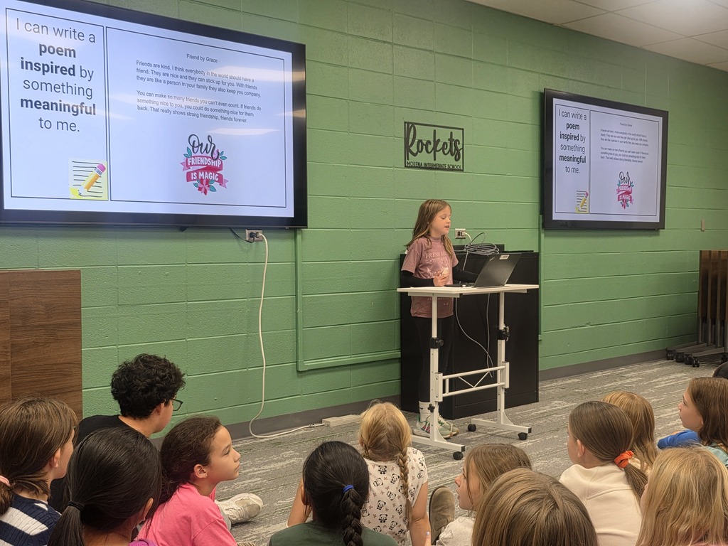 students presenting their poetry