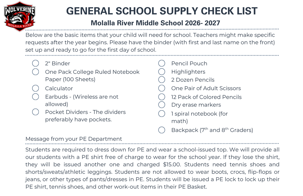 26-27 School Supplies
