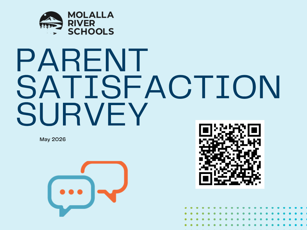 graphic with QR code to parent survey
