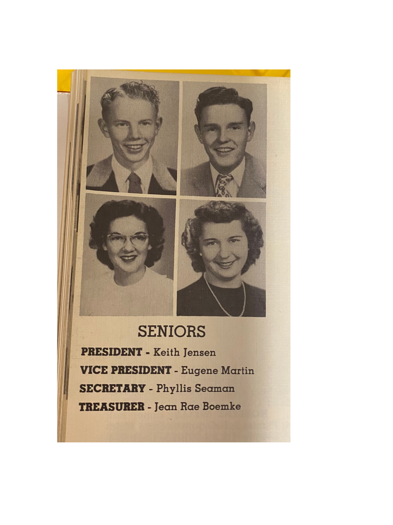 Keith Jensen, Senior Class President, Class of 1950 Yearbook