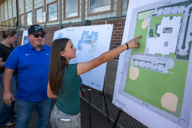 Maycie Perez Looking at the Plan